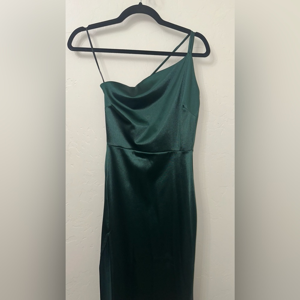 Windsor’s Rhiannon One-Shoulder Satin Dress